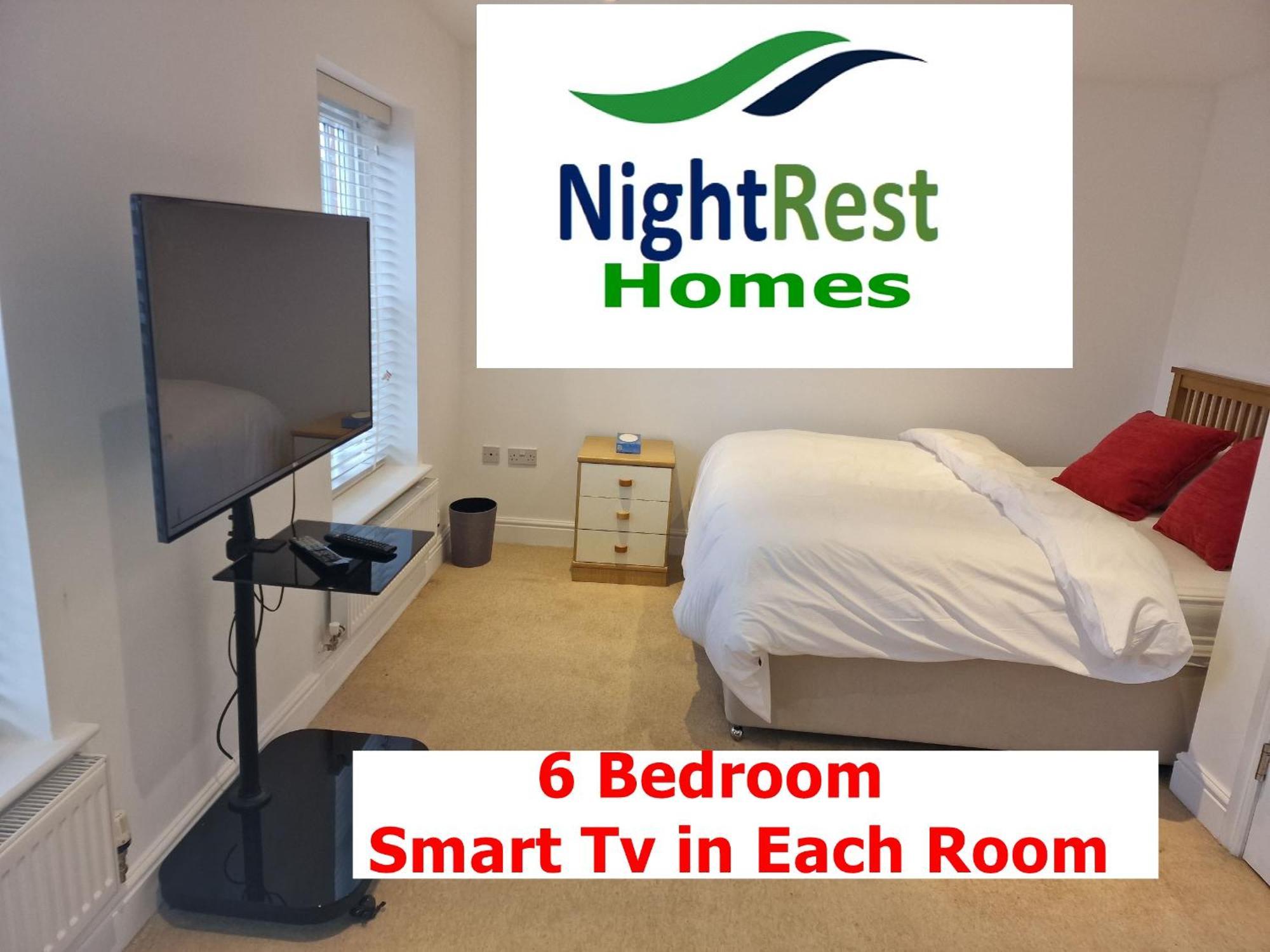 Nightrest Homes 6 Bedroom House- Smart Tv In Each Room - Parking - Wifi Milton Keynes Exterior foto